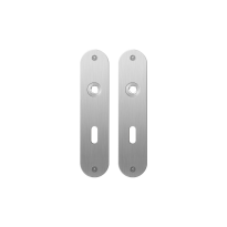 GPF1100.12 flat backplate rounded lock 56 satin stainless steel