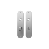 GPF1100.12 flat backplate rounded bathroom 55/8 normal knob satin stainless steel