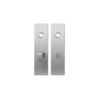 GPF1100.15 short backplate rectangular bathroom 55/8 normal knob satin stainless steel