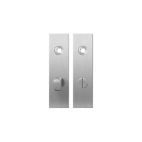 GPF1100.15 short backplate rectangular bathroom 63/8 normal knob satin stainless steel