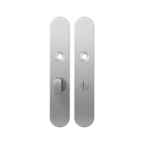 GPF1100.20 long backplate rounded bathroom 55/8 big knob satin stainless steel