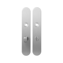 GPF1100.20 long backplate rounded bathroom 63/8 normal knob satin stainless steel