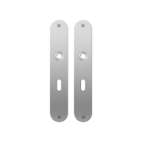 GPF1100.21 flat backplate rounded lock 56 satin stainless steel