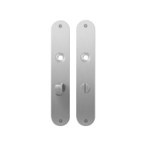 GPF1100.21 flat backplate rounded bathroom 63/8 normal knob satin stainless steel