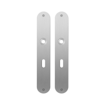 GPF1100.22 flat backplate rounded lock 56 satin stainless steel