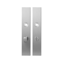 GPF1100.25 long backplate rectangular bathroom 63/8 normal knob satin stainless steel