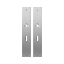 GPF1100.27 flat backplate rectangular lock 56 satin stainless steel