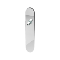GPF1100.60 long backplate rounded polished stainless steel with welded knob fastener