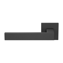 GPF1308.61-02L Zika door handle black on square rose pointing left 50x50x8mm