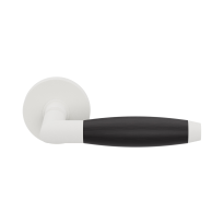 GPF4000.62-H2  Ika door handle on round rose white/ ebony