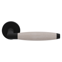 GPF4001.61-H3 Ika XL door handle on round rose black/ oak whitewash