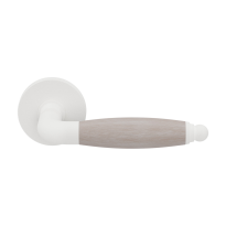 GPF4300.62-H3 Ika door handle on round rose white/ oak whitewash