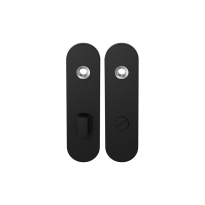 GPF8100.10 short backplate rounded bathroom 72/8 big knob black