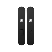 GPF8100.20 long backplate rounded bathroom 63/8 big knob black