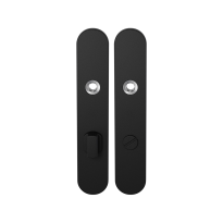 GPF8100.20 long backplate rounded bathroom 72/8 big knob black