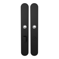 GPF8100.70 long backplate XL rounded bathroom 63/8 big knob black