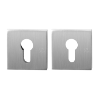 GPF9386.09 square security rose 54 mm SKG*** with cylinder pulling stainless steel brushed
