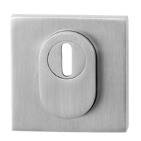 GPF9387.09 square security rose outside 54 mm SKG*** with cylinder pulling stainless steel brushed