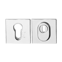 GPF9387.49 square security rose 54 mm SKG*** with cylinder pulling stainless steel polished
