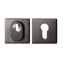 GPF9387.A1.S199 Dark blend square security rose with cylinder pulling protection, 54 mm