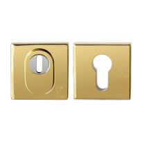 GPF9387.P3 square security rose 54 mm SKG*** with cylinder pulling PVD brass