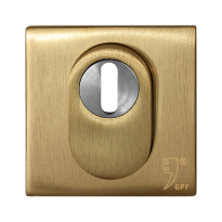 GPF9387.P4 square security rose outside 54 mm SKG*** with cylinder pulling pvd brass matt