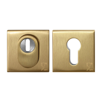 GPF9387.P4 square security rose 54 mm SKG*** with cylinder pulling PVD brass matt