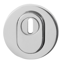 GPF9392.49 round security rose outside 54 mm SKG*** with cylinder pulling white stainless steel polished