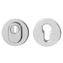 GPF9392.49 round security rose 54 mm SKG*** with cylinder pulling white stainless steel polished