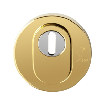 GPF9392.P3 round security rose outside 54 mm SKG*** with cylinder pulling brass