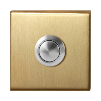 GPF9827.02P4 Doorbell square 50x50x8 mm PVD satin brass