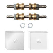 GPF997062DB32 glass door fastenings for double-sided mounting white rose 32x32x2mm