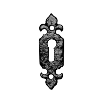 KP1493 keyhole escutcheon 80x26mm wrought iron black