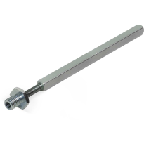 Adjustable excentric lever handle spindle 8x8x125 mm plus M6x32 mm on bolt M10x16/M6