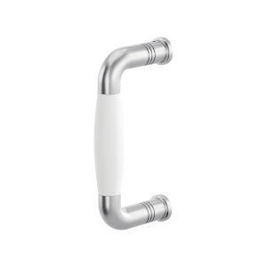 Pull handle Ika satin stainless steel with white