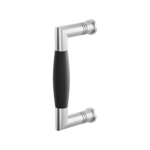 Door pull handle Ika satin stainless steel with black