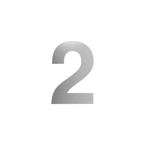GPF stainless steel satin house number 2 L, 200 mm