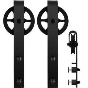 GPF0502.61G sliding door hanger set for glass doors Teho black for the purpose of an extra glass door