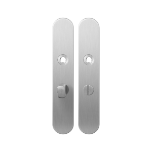 GPF1100.20 long backplate rounded bathroom 55/8 normal knob satin stainless steel