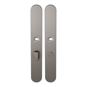 GPF1170.A3 long backplate rounded bathroom 55/8 big knob Mocca blend