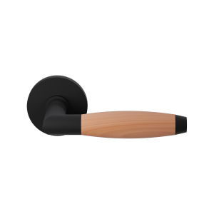 GPF4000.61-H4  Ika door handle on round rose black/ cherry
