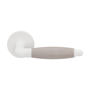 GPF4300.62-H3 Ika door handle on round rose white/ oak whitewash