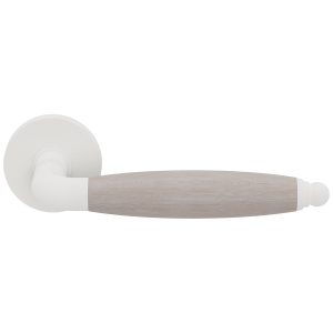 GPF4301.62-H3 Ika XL door handle white/ oak whitewash on round rose