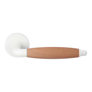 GPF4301.62-H4  Ika XL door handle white/ cherry on round rose