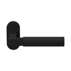 GPF8213.04R Kuri door handle on rose pointing right 70x32x10mm