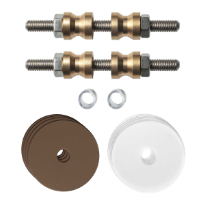 GPF9969A2DB35 glass door fastenings for double-sided mounting Bronze blend rose 35x2mm