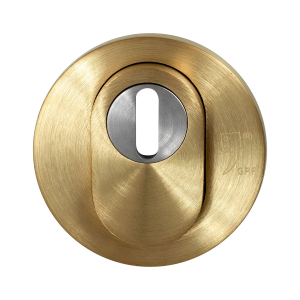 GPF9392.P4 round security rose outside 54 mm SKG*** with cylinder pulling brass matt