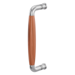 Pull handle Ika satin stainless steel with cherrywood 207x63mm