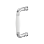 Pull handle Ika satin stainless steel with white 130x60mm
