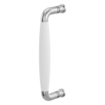 Pull handle Ika satin stainless steel with white 207x63mm